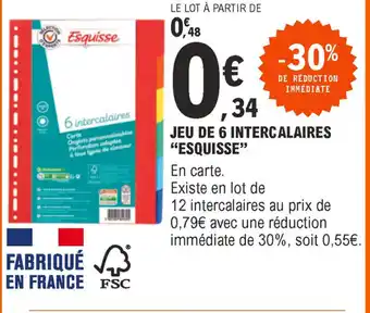 Jeu de 6 intercalaires "esquisse"