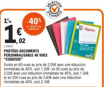 E.Leclerc Protège-documents personnalisable 40 vues "esquisse" offre