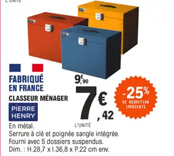 E.Leclerc Classeur ménager offre