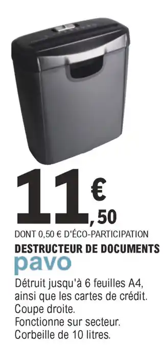 Destructeur de documents