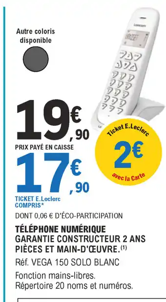 E.Leclerc Téléphone numérique offre