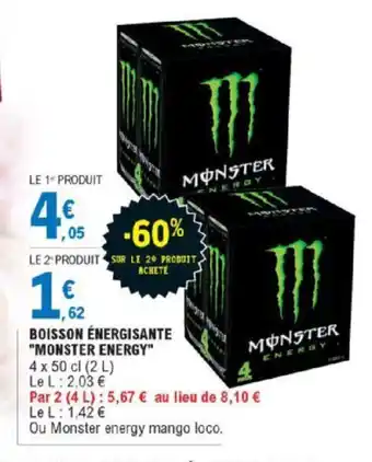 E.Leclerc Boisson énergisante Monster Energy offre