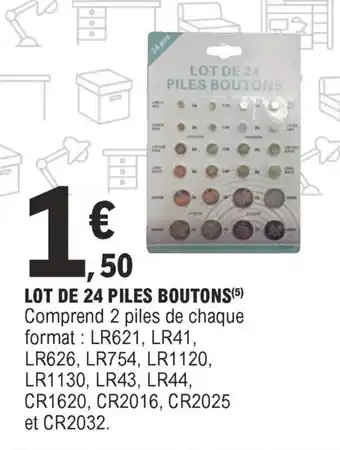 E.Leclerc Lot de 24 piles boutons offre