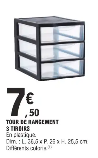 E.Leclerc Tour de rangement 3 tiroirs offre