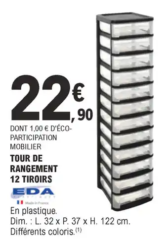 E.Leclerc Tour de rangement 12 tiroirs offre