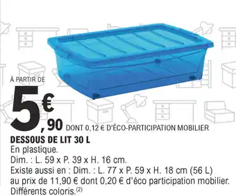 E.Leclerc Dessous de lit 30 L offre