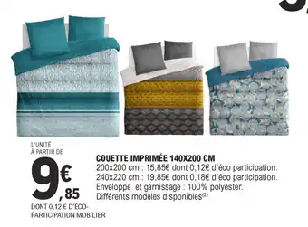 E.Leclerc Couette imprimée 140x200 cm offre