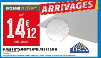 Brico Cash Plaque polycarbonate alveolaire offre