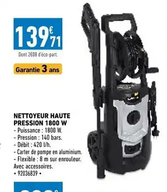 Brico Cash Nettoyeur haute pression 1800w offre