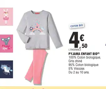 E.Leclerc Pyjama enfant bio offre