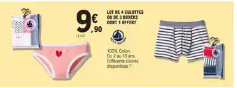 E.Leclerc Lot de 4 culottes ou de 3 boxers dont 1 offert offre