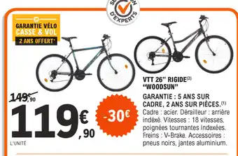 E.Leclerc VTT 26" rigide "woodsun" offre