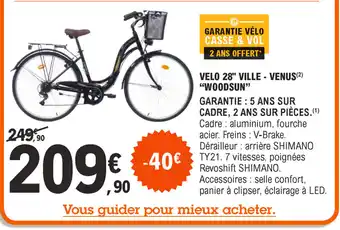 E.Leclerc Velo 28" ville - venus "woodsun" offre
