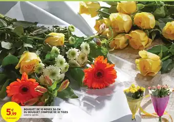 Bouquet De 10 Roses 50 CM