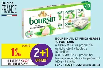 Intermarché Hyper Boursin Ail Et Fines Herbes 10 Portions offre