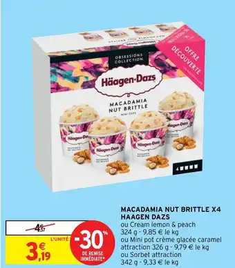Intermarché Hyper Macadamia Nut Brittle X4 Haagen Dazs offre