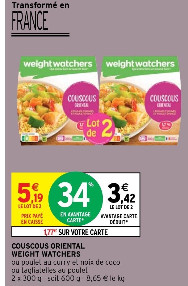 Promo Couscous Oriental Weight Watchers chez Intermarché Hyper