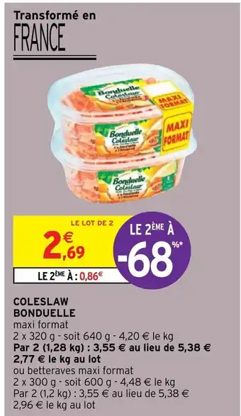 Intermarché Hyper Coleslaw Bonduelle offre