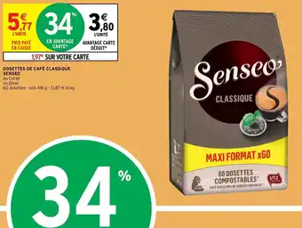 Intermarché Hyper Dosettes De Café Classique Senseo offre
