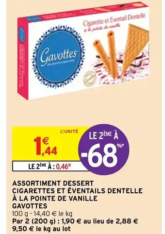 Intermarché Hyper Assortiment Dessert Cigarettes Et éventails Dentelle offre