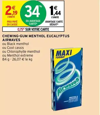 Chewing-Gum Menthol Eucalyptus Airwaves