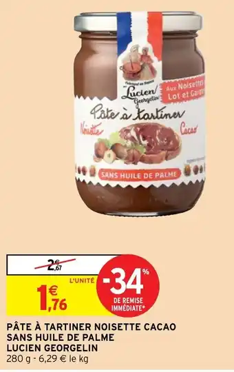 Intermarché Hyper Pâte à Tartiner Noisette Cacao Sans Huile De Palme offre