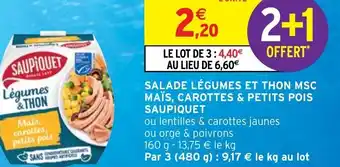 Intermarché Hyper Salade Légumes Et Thon MSC Maïs, Carottes & Petits Pois Saupiquet offre