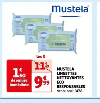 Auchan Mustela Lingettes Nettoyantes Eco Responsables offre