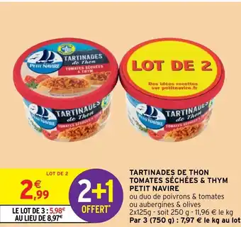 Intermarché Hyper Tartinades De Thon Tomates Séchées & Thym offre