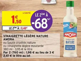 Intermarché Hyper Vinaigrette Légère Nature Amora offre