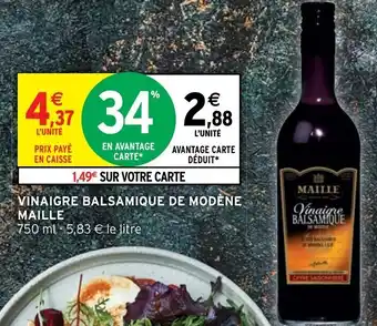 Intermarché Hyper Vinaigre Balsamique De Modène Maille offre