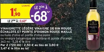 Intermarché Hyper Vinaigrette Légère Vinaigre De Vin Rouge offre