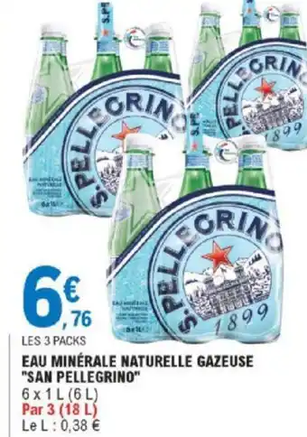 E.Leclerc Eau minérale naturelle Gazeuse San Pellegrino offre