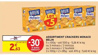 Intermarché Hyper Assortiment Crackers Monaco Belin offre