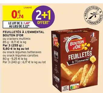 Intermarché Hyper Feuilletés à l'Emmental Bouton d'Or offre