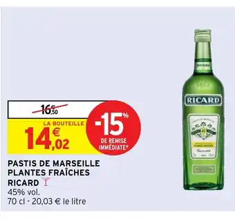 Intermarché Hyper Pastis De Marseille Plantes Fraîches Ricard offre
