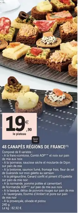 E.Leclerc 48 canapés régions de france offre