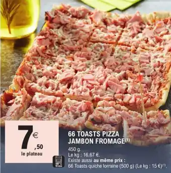 E.Leclerc 66 toasts pizza jambon fromage offre