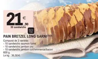 Pain bretzle long garni