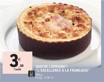 Quiche lorraine "l'excellence à la française"