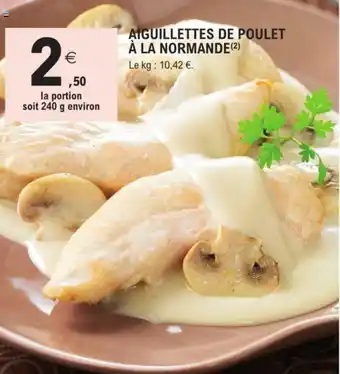 Aiguillettes de poulet à la normande