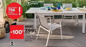 BUT Table de jardin avec allonge santorini offre