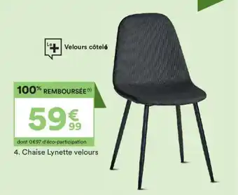 BUT Chaise lynette velours offre