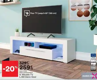 BUT Meuble TV L.150 blanc goal offre