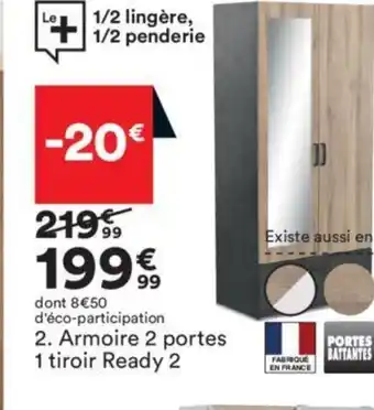 BUT Armoire 2 portes 1 tiroir Ready 2 offre