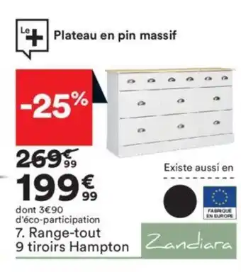 BUT Range-tout 9 tiroirs Hampton offre