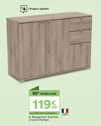 BUT Rangement 3 portes 2 tiroirs Perfect offre