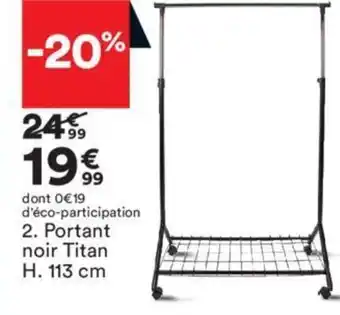 BUT Portant noir Titan H. 113 cm offre