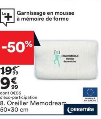 BUT Oreiller Memodream 50x30 cm offre