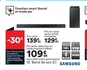 BUT Samsung barre de son 2.1 offre